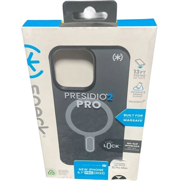 iPhone 15 Pro Max Case Speck Presidio2 Pro MagSafe ClickLock Cover - Picture 1 of 7